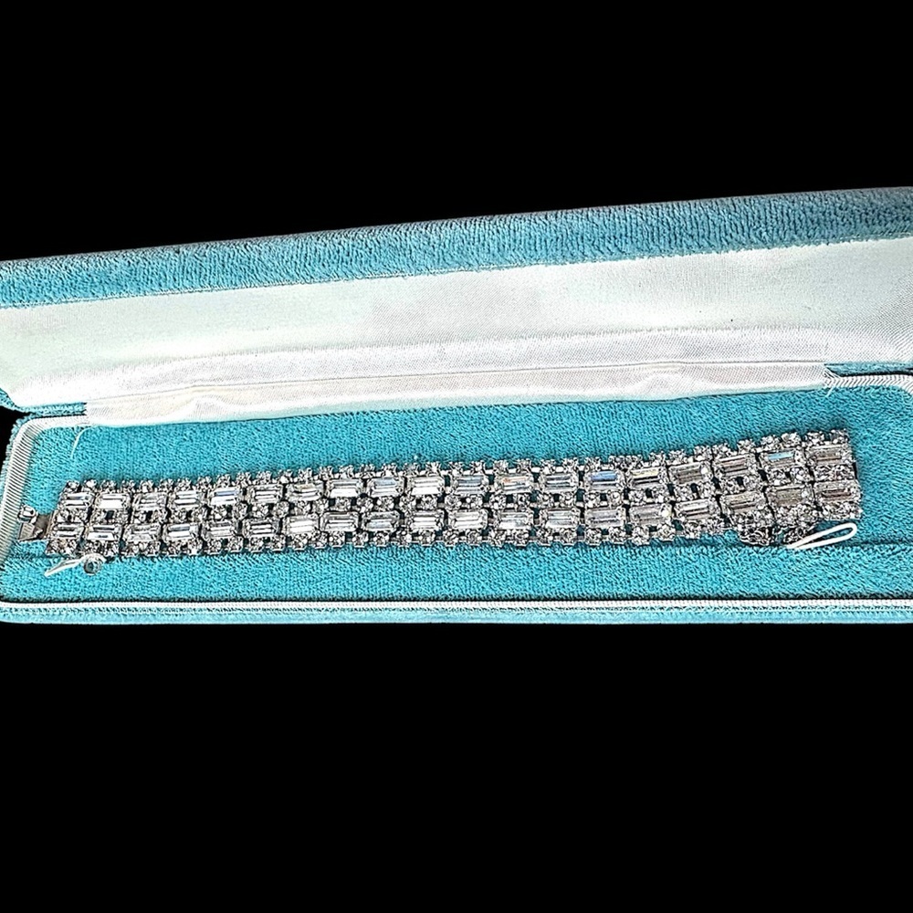 Vintage Clear Rhinestone Bracelet in Original Box